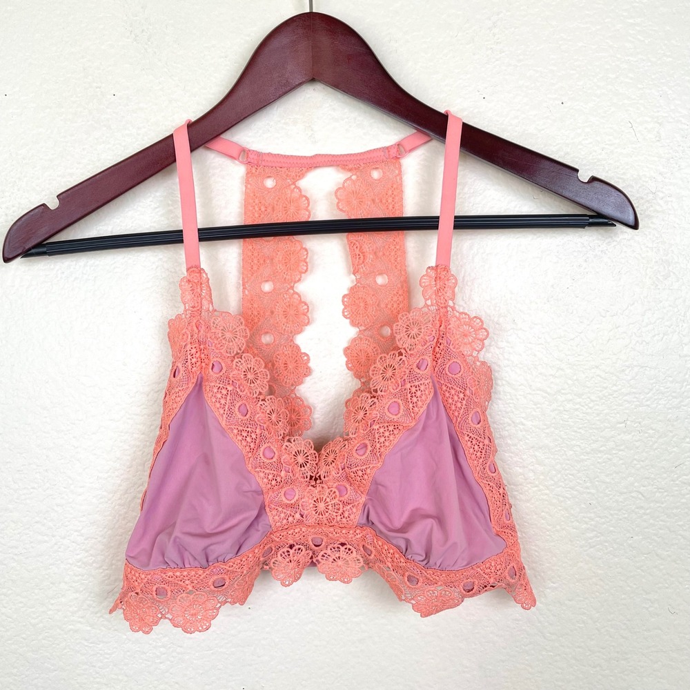 Aerie Bralette Sz L Racerback Lace Pink Fairy Feminine Festival Indie Sleeze